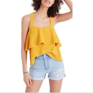 Madewell | Texture & Thread mustard tiered crop tank